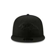 Load image into Gallery viewer, Baltimore Ravens New Era NFL 9FIFTY 950 Snapback Cap Hat Black Crown/Visor Black Logo