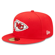 Load image into Gallery viewer, Kansas City Chiefs New Era NFL 59FIFTY 5950 Fitted Cap Hat Red Crown/Visor Team Color Logo 2x Crown Rose (Crown Champs)