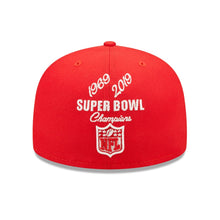 Load image into Gallery viewer, Kansas City Chiefs New Era NFL 59FIFTY 5950 Fitted Cap Hat Red Crown/Visor Team Color Logo 2x Crown Rose (Crown Champs)
