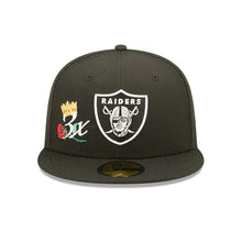 Load image into Gallery viewer, Las Vegas Raiders New Era 59FIFTY 5950 Fitted Cap Hat Black Crown/Visor Team Color Logo (Crown Champs)