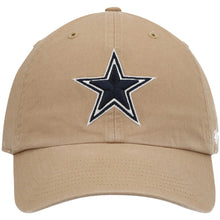 Load image into Gallery viewer, Dallas Cowboys '47 Brand NFL Clean Up Adjustable Cap Hat Khaki Crown/Visor Team Color Logo