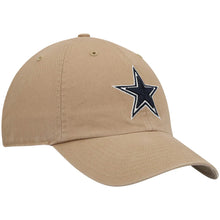 Load image into Gallery viewer, Dallas Cowboys '47 Brand NFL Clean Up Adjustable Cap Hat Khaki Crown/Visor Team Color Logo