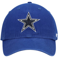 Load image into Gallery viewer, Dallas Cowboys '47 Brand NFL Clean Up Adjustable Cap Hat Royal Blue Crown/Visor Team Color Logo