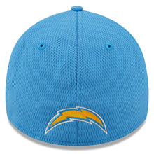 Load image into Gallery viewer, (Youth) Los Angeles Chargers New Era NFL 39THIRTY 3930 Kid Flexfit Coach Cap Hat Sky Blue Crown/Visor Glisten Team Color Logo (2022 Sideline)