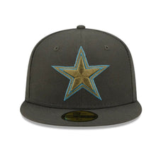 Load image into Gallery viewer, Dallas Cowboys New Era NFL 59FIFTY 5950 Fitted Cap Hat Dark Gray Crown/Visor Multi-Color Logo Cream UV (Color Pack)
