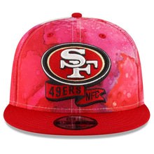 Load image into Gallery viewer, San Francisco 49ers New Era NFL 9FIFTY 950 2022 Sideline Snapback Cap Hat Red Ink Crown/Visor Team Color Logo