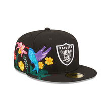 Load image into Gallery viewer, Las Vegas Raiders New Era 59FIFTY 5950 Fitted Cap Hat Black Crown/Visor Team Color Logo (Blooming)