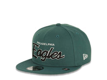 Load image into Gallery viewer, Philadelphia Eagles New Era NFL 9FIFTY 950 Snapback Cap Hat Green Crown/Visor Black/White Text Logo