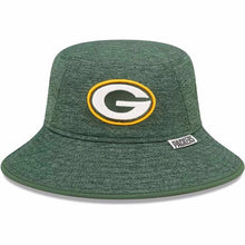 Load image into Gallery viewer, Green Bay Packers New Era NFL Bucket Cap Hat Heather Green Crown/Visor Team Color Logo