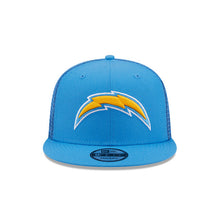 Load image into Gallery viewer, Los Angeles Chargers New Era NFL 9FIFTY 950 Trucker Mesh Snapback Cap Hat Sky Blue Crown/Visor Sky Blue Logo