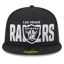 Load image into Gallery viewer, Las Vegas Raiders New Era 59FIFTY 5950 Fitted Cap Hat Black Crown/Visor Team Color Logo (2023 Draft)
