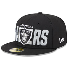 Load image into Gallery viewer, Las Vegas Raiders New Era 59FIFTY 5950 Fitted Cap Hat Black Crown/Visor Team Color Logo (2023 Draft)