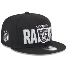 Load image into Gallery viewer, (Youth) Las Vegas Raiders New Era NFL 9FIFTY 950 Snapback Cap Hat Black Crown/Visor Team Color Logo (2023 Draft)