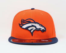 Load image into Gallery viewer, Denver Broncos New Era NFL 59FIFTY 5950 Fitted Cap Hat Orange Crown Navy Visor Team Color Logo (Sideline)