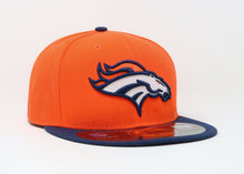 Load image into Gallery viewer, Denver Broncos New Era NFL 59FIFTY 5950 Fitted Cap Hat Orange Crown Navy Visor Team Color Logo (Sideline)