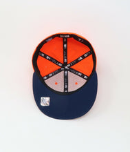 Load image into Gallery viewer, Denver Broncos New Era NFL 59FIFTY 5950 Fitted Cap Hat Orange Crown Navy Visor Team Color Logo (Sideline)