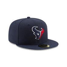 Load image into Gallery viewer, Houston Texans New Era NFL 59FIFTY 5950 Fitted Cap Hat Navy Blue Crown/Visor Team Color Logo (Sideline)