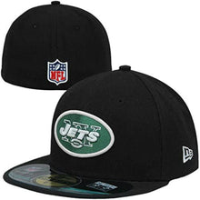 Load image into Gallery viewer, New York Jets New Era NFL 59FIFTY 5950 Fitted Cap Hat Black Crown/Visor Team Color Logo (Sideline)