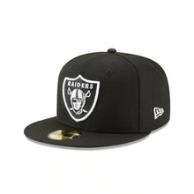 Load image into Gallery viewer, Oakland Raiders New Era NFL 59FIFTY 5950 Fitted Cap Hat Black Crown/Visor Black/White Logo