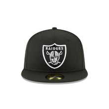 Load image into Gallery viewer, Oakland Raiders New Era NFL 59FIFTY 5950 Fitted Cap Hat Black Crown/Visor Black/White Logo