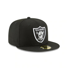 Load image into Gallery viewer, Oakland Raiders New Era NFL 59FIFTY 5950 Fitted Cap Hat Black Crown/Visor Black/White Logo