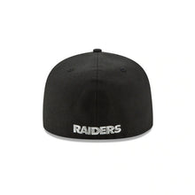 Load image into Gallery viewer, Oakland Raiders New Era NFL 59FIFTY 5950 Fitted Cap Hat Black Crown/Visor Black/White Logo