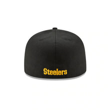 Load image into Gallery viewer, Pittsburgh Steelers New Era NFL 59FIFTY 5950 Fitted Cap Hat Black Crown/Visor Team Color Logo Sideline
