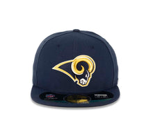 Load image into Gallery viewer, Los Angeles Rams New Era NFL 59FIFTY 5950 Fitted Sideline Cap Hat Navy Crown/Visor Team Color Logo
