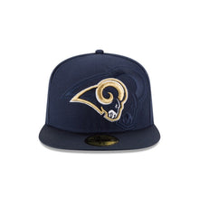 Load image into Gallery viewer, Los Angeles Rams New Era NFL 59FIFTY 5950 Fitted Sideline 2016 Cap Hat Navy Crown/Visor Team Color Logo