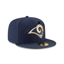 Load image into Gallery viewer, Los Angeles Rams New Era NFL 59FIFTY 5950 Fitted Sideline 2016 Cap Hat Navy Crown/Visor Team Color Logo