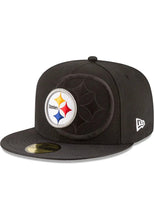Load image into Gallery viewer, Pittsburgh Steelers New Era NFL 59FIFTY 5950 Fitted Cap Hat Black Crown/Visor Team Color Logo (2016 Sideline)