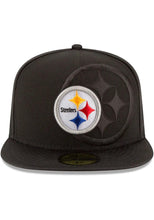 Load image into Gallery viewer, Pittsburgh Steelers New Era NFL 59FIFTY 5950 Fitted Cap Hat Black Crown/Visor Team Color Logo (2016 Sideline)