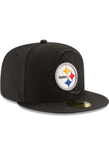Load image into Gallery viewer, Pittsburgh Steelers New Era NFL 59FIFTY 5950 Fitted Cap Hat Black Crown/Visor Team Color Logo (2016 Sideline)