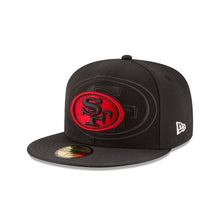 Load image into Gallery viewer, San Francisco 49ers New Era NFL 59FIFTY 5950 Fitted Cap Hat Black Crown/Visor Black/Red Logo (2016 Sideline)