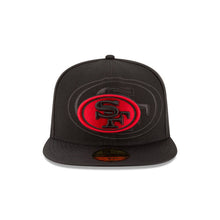 Load image into Gallery viewer, San Francisco 49ers New Era NFL 59FIFTY 5950 Fitted Cap Hat Black Crown/Visor Black/Red Logo (2016 Sideline)
