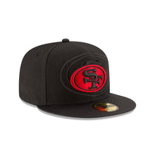 Load image into Gallery viewer, San Francisco 49ers New Era NFL 59FIFTY 5950 Fitted Cap Hat Black Crown/Visor Black/Red Logo (2016 Sideline)