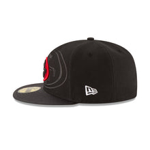Load image into Gallery viewer, San Francisco 49ers New Era NFL 59FIFTY 5950 Fitted Cap Hat Black Crown/Visor Black/Red Logo (2016 Sideline)