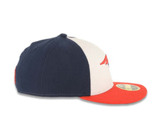 Load image into Gallery viewer, New England Patriots New Era NFL 59FIFTY 5950 Fitted Cap Hat White/Light Navy Blue Crown Red Visor Team Color Logo (Front N Center)