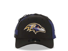 Load image into Gallery viewer, Baltimore Ravens New Era NFL 39THIRTY 3930 Flexfit 2019 Draft Cap Hat Black/Purple Crown Black Visor Team Color Logo