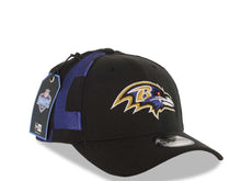 Load image into Gallery viewer, Baltimore Ravens New Era NFL 39THIRTY 3930 Flexfit 2019 Draft Cap Hat Black/Purple Crown Black Visor Team Color Logo