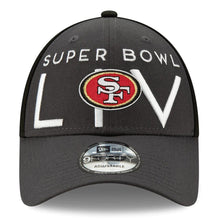 Load image into Gallery viewer, San Francisco 49ers New Era NFL 9FORTY 940 Adjustable Cap Hat Dark Gray/Black Crown Dark Gray Visor Team Color Logo (SUPER BOWL LIV/19)