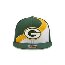 Load image into Gallery viewer, Green Bay Packers New Era NFL 9FIFTY 950 Snapback Cap Hat Green/White/Yellow Wave Crown Green Visor Team Color Logo