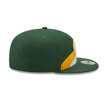 Load image into Gallery viewer, Green Bay Packers New Era NFL 9FIFTY 950 Snapback Cap Hat Green/White/Yellow Wave Crown Green Visor Team Color Logo