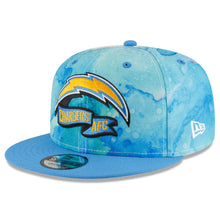 Load image into Gallery viewer, Los Angeles Chargers New Era NFL 9FIFTY 950 Snapback Cap Hat Sky Blue/White Crown Sky Blue Visor Team Color Logo Sky Blue UV (2022 Sideline Ink)