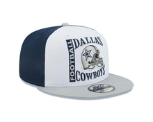 Load image into Gallery viewer, Dallas Cowboys New Era 9FIFTY 950 Snapback Cap Hat White/Navy Crown Gray Visor Team Color Logo (Retro Sport)
