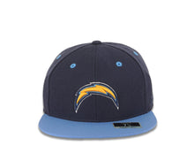 Load image into Gallery viewer, San Diego Chargers Reebok NFL Fitted Cap Hat Navy Blue Crown Sky Blue Visor Team Color Logo Navy Blue Visor
