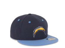 Load image into Gallery viewer, San Diego Chargers Reebok NFL Fitted Cap Hat Navy Blue Crown Sky Blue Visor Team Color Logo Navy Blue Visor