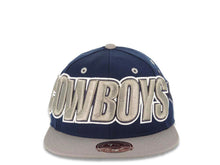Load image into Gallery viewer, Dallas Cowboys New Era 59FIFTY 5950 Fitted Cap Hat Light Navy Blue Crown Gray Visor Gray Script Logo