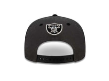 Load image into Gallery viewer, Los Angeles Raiders Mitchell & Ness Snapback Cap Hat Heather Dark Gray Crown Black Visor Black/White Script Logo