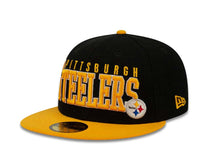Load image into Gallery viewer, Pittsburgh Steelers New Era NFL 59FIFTY 5950 Fitted Cap Hat Black Crown Yellow Visor Yellow/White Block Logo (Chop Block)